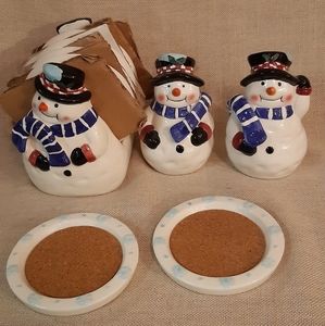 Snowman Coasters / Salt & Pepper Shaker (set of 9)